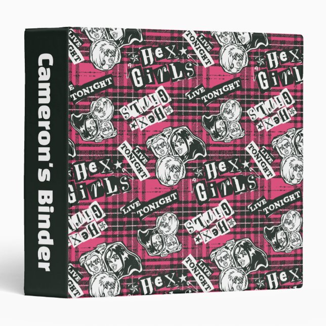The Hex Girls Punk Plaid Pattern 3 Ring Binder (Front/Spine)
