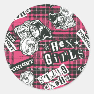 The Hex Girls Punk Plaid Pattern Classic Round Sticker