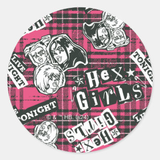 The Hex Girls Punk Plaid Pattern Classic Round Sticker
