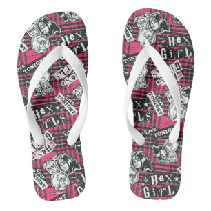 The Hex Girls Punk Plaid Pattern Flip Flops