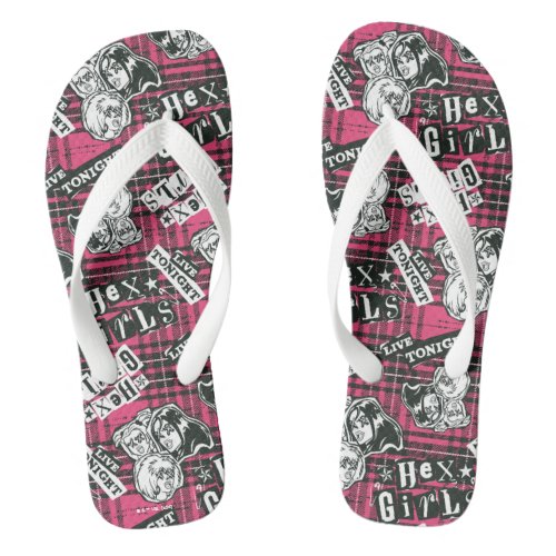 The Hex Girls Punk Plaid Pattern Flip Flops