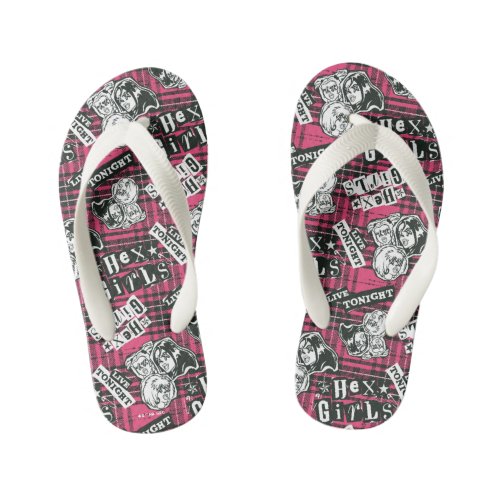 The Hex Girls Punk Plaid Pattern Kids Flip Flops