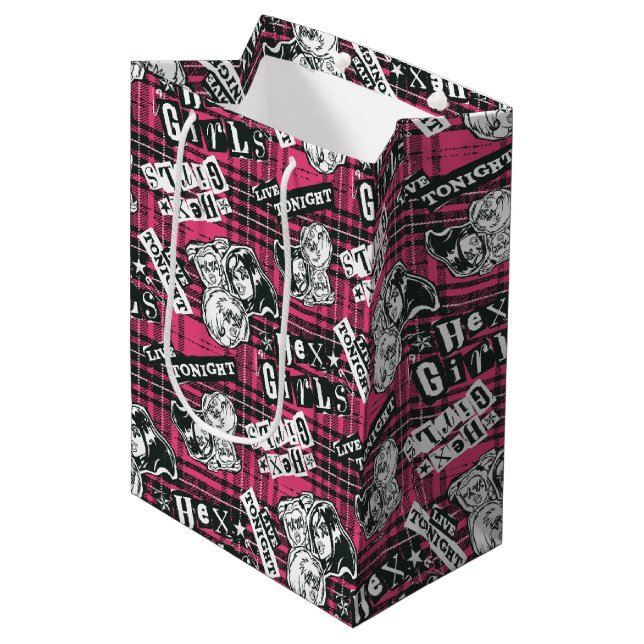 The Hex Girls Punk Plaid Pattern Medium Gift Bag (Front Angled)