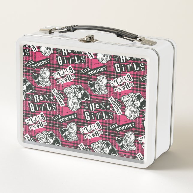 The Hex Girls Punk Plaid Pattern Metal Lunch Box (Front)