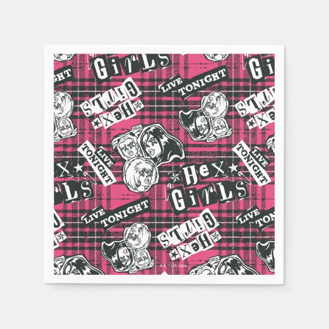 The Hex Girls Punk Plaid Pattern Napkins (Front)