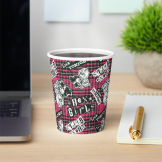 The Hex Girls Punk Plaid Pattern Paper Cups