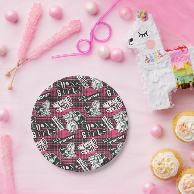 The Hex Girls Punk Plaid Pattern Paper Plates (Party)