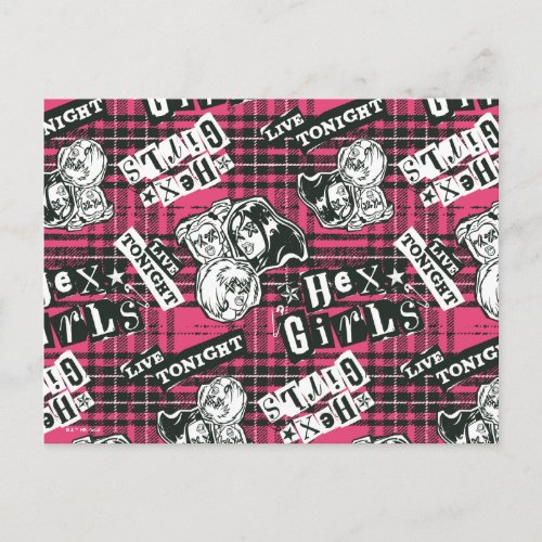 The Hex Girls Punk Plaid Pattern Postcard