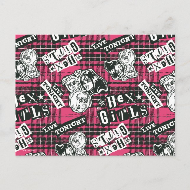 The Hex Girls Punk Plaid Pattern Postcard (Front)