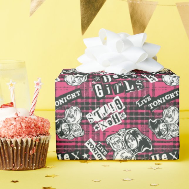 The Hex Girls Punk Plaid Pattern Wrapping Paper (Birthday Party)