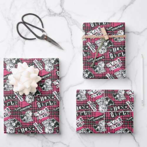 The Hex Girls Punk Plaid Pattern Wrapping Paper Sheets