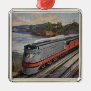 The Hiawatha Streamline Train Metal Ornament