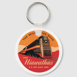 The Hiawathas Vintage Railroad Ad Keychain