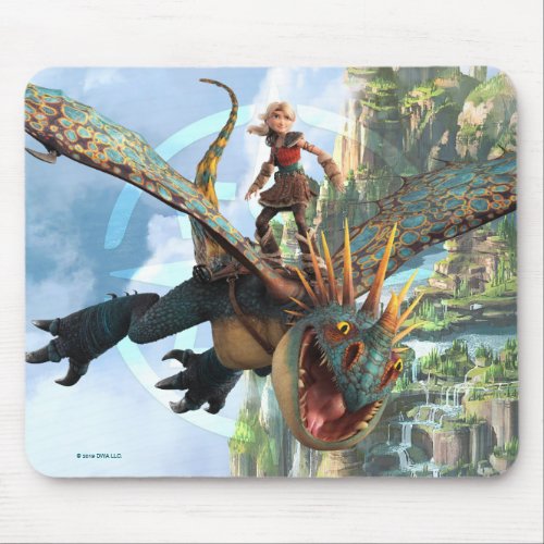 The Hidden World  Astrid On Stormflys Back Mouse Pad