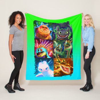 The Hidden World | Glowing Dragons Graphic Fleece Blanket by howtotrainyourdragon at Zazzle