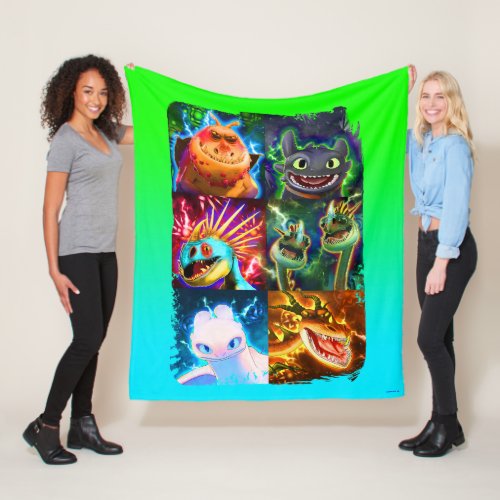 The Hidden World  Glowing Dragons Graphic Fleece Blanket