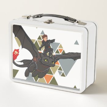 The Hidden World | Hiccup On Toothless' Back Metal Lunch Box by howtotrainyourdragon at Zazzle