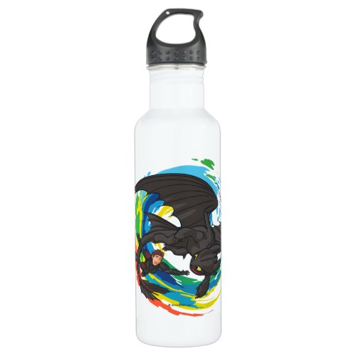 The Hidden World  Hiccup  Toothless Glide Stainless Steel Water Bottle