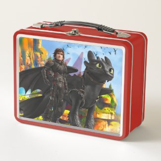 The Hidden World | Hiccup & Toothless In Armor Metal Lunch Box