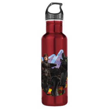 The Hidden World | Hiccup & Toothless In Armor Stainless Steel Water Bottle by howtotrainyourdragon at Zazzle
