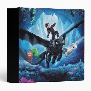 The Hidden World   Hiccup, Toothless, & Light Fury 3 Ring Binder