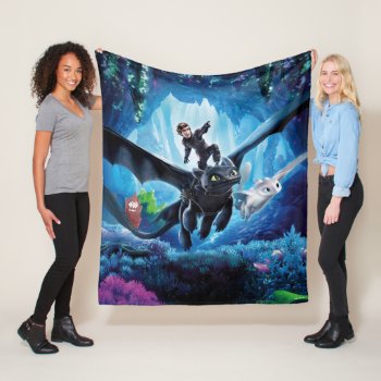 The Hidden World | Hiccup  Toothless  & Light Fury Fleece Blanket by howtotrainyourdragon at Zazzle