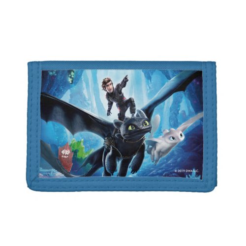 The Hidden World  Hiccup Toothless  Light Fury Trifold Wallet