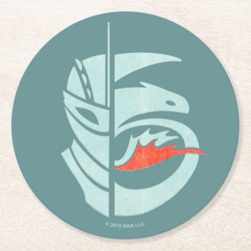 The Hidden World  Hiccup  Toothless Split Icon Round Paper Coaster