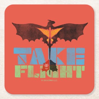 The Hidden World | Hiccup & Toothless Take Flight Square Paper Coaster by howtotrainyourdragon at Zazzle