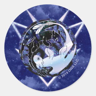 The Hidden World   Night & Light Fury Icon Classic Round Sticker
