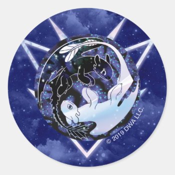 The Hidden World | Night & Light Fury Icon Classic Round Sticker by howtotrainyourdragon at Zazzle