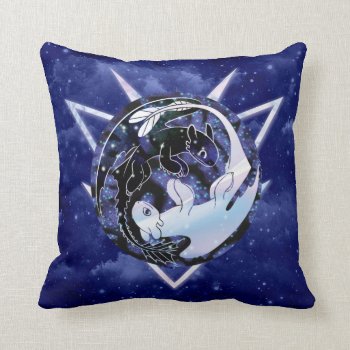 The Hidden World | Night & Light Fury Icon Throw Pillow by howtotrainyourdragon at Zazzle