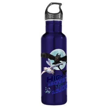 The Hidden World | Night & Light Fury Moonlit Ride Stainless Steel Water Bottle by howtotrainyourdragon at Zazzle
