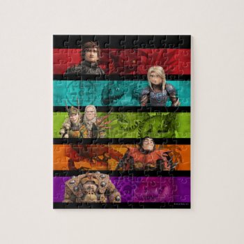 The Hidden World | Riders And Dragons Graphic Jigsaw Puzzle by howtotrainyourdragon at Zazzle