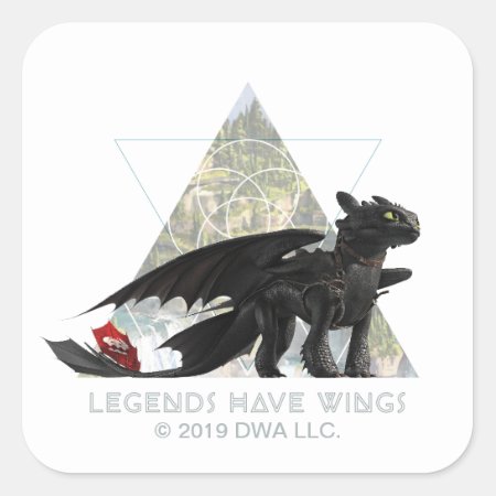 The Hidden World | Toothless: Legends Have Wings Square Sticker