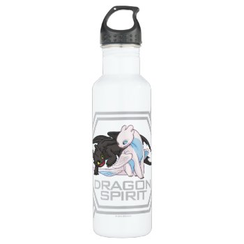 The Hidden World | Toothless & Light Fury Stainless Steel Water Bottle by howtotrainyourdragon at Zazzle