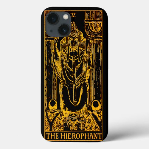 The Hierophant Tarot Card  Gold And Black  Major iPhone 13 Case