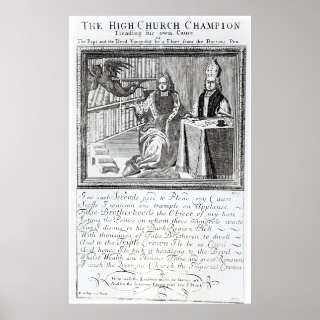 The High Church Champion, Pleading his own Poster (Front)