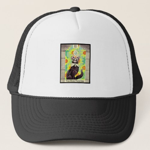 The High Ferret Priestess Tarot Card Trucker Hat