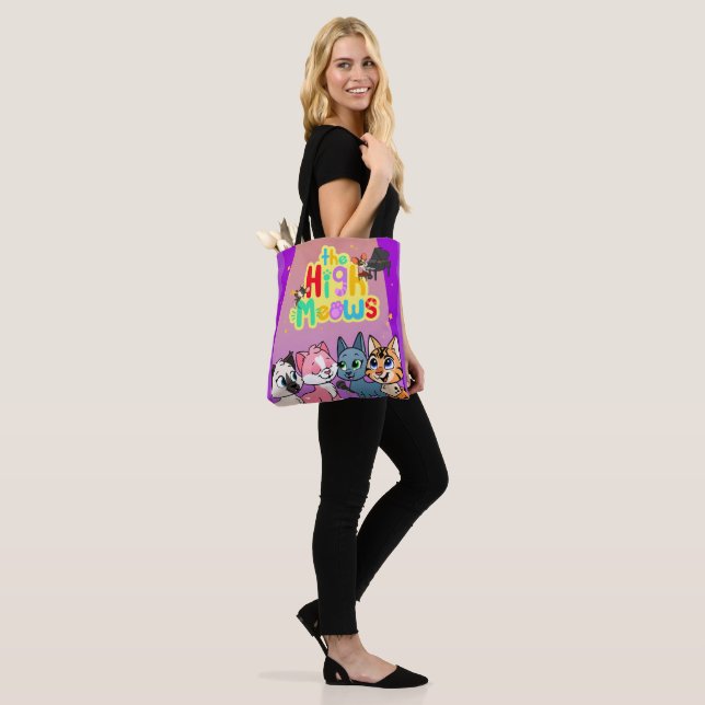 The High Meows Tote Bag (On Model)