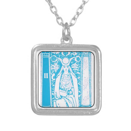 The High Priestess _ 1960s Vending Machine Tarot Silver Plated Necklace