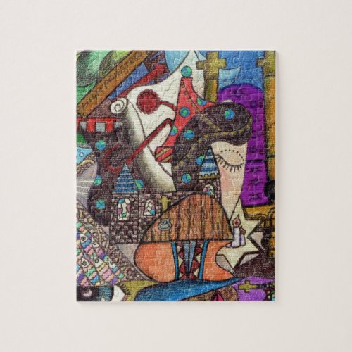 The High Priestess Tarot card by Kaye Talvilahti Jigsaw Puzzle