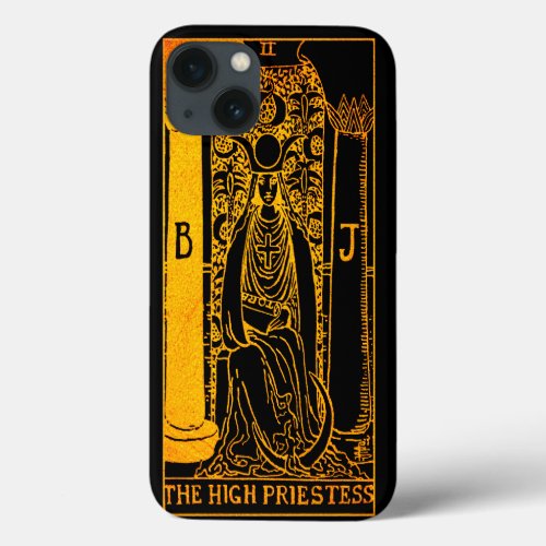 The High Priestess Tarot Card  Gold And Black  iPhone 13 Case