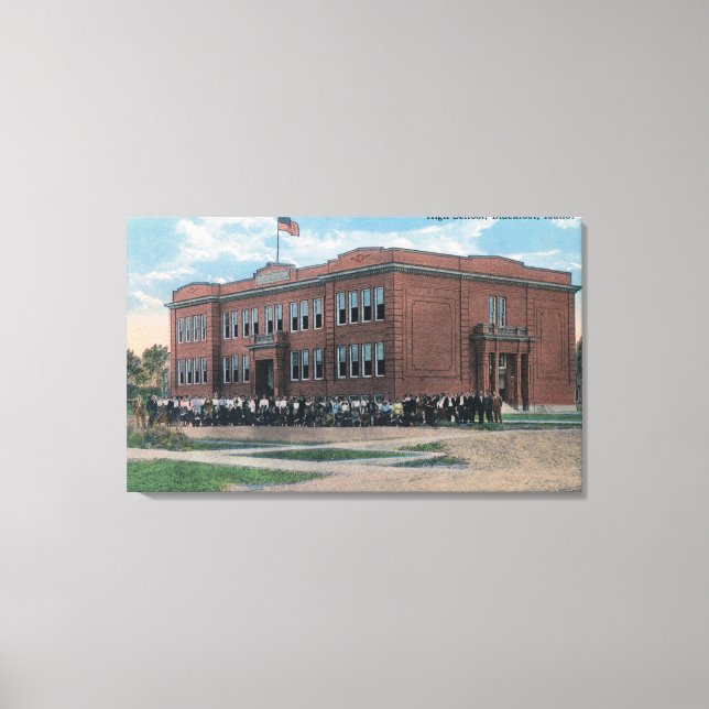 The High School with Faculty and Students Canvas Print (Front)