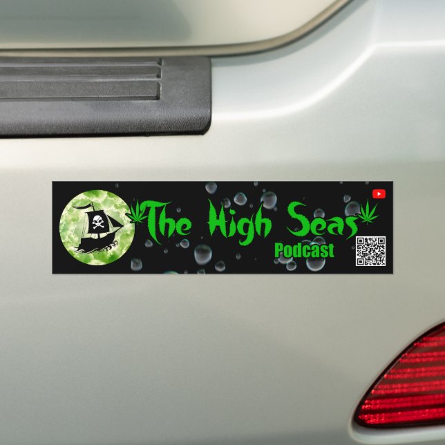 The High Seas Podcast Bumper Sticker (On Car)