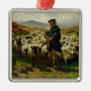 The Highland Shepherd, 1859 Metal Ornament