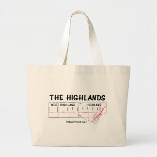 The Highlands Neighborhood Map Large Tote Bag