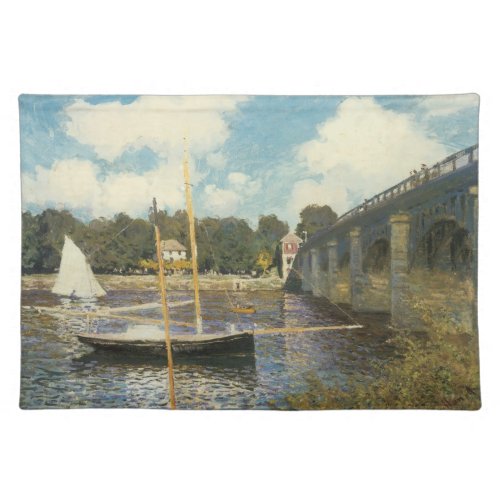 The Highway Bridge at Argenteuil by Claude Monet Cloth Placemat