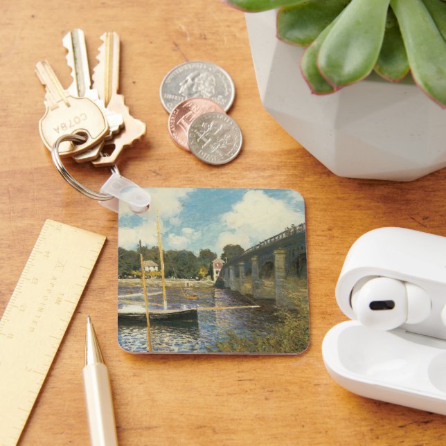 The Highway Bridge at Argenteuil by Claude Monet Keychain (Desk)