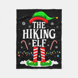 The Hiking Elf Xmas Funny Matching Family Group Ch Fleece Blanket